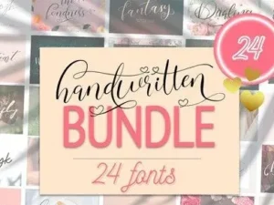 handwritten font bundle 24 premium fonts
