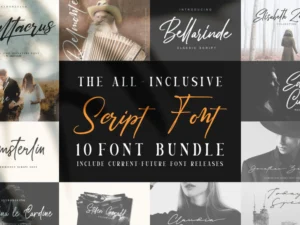 handwritten script font bundle