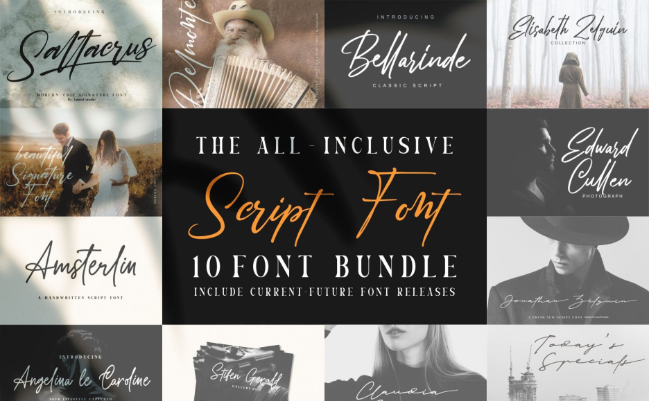 Handwritten-Script Font Bundle