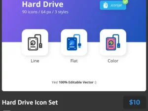 hard drive icon set
