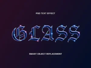 holographic glass text effect