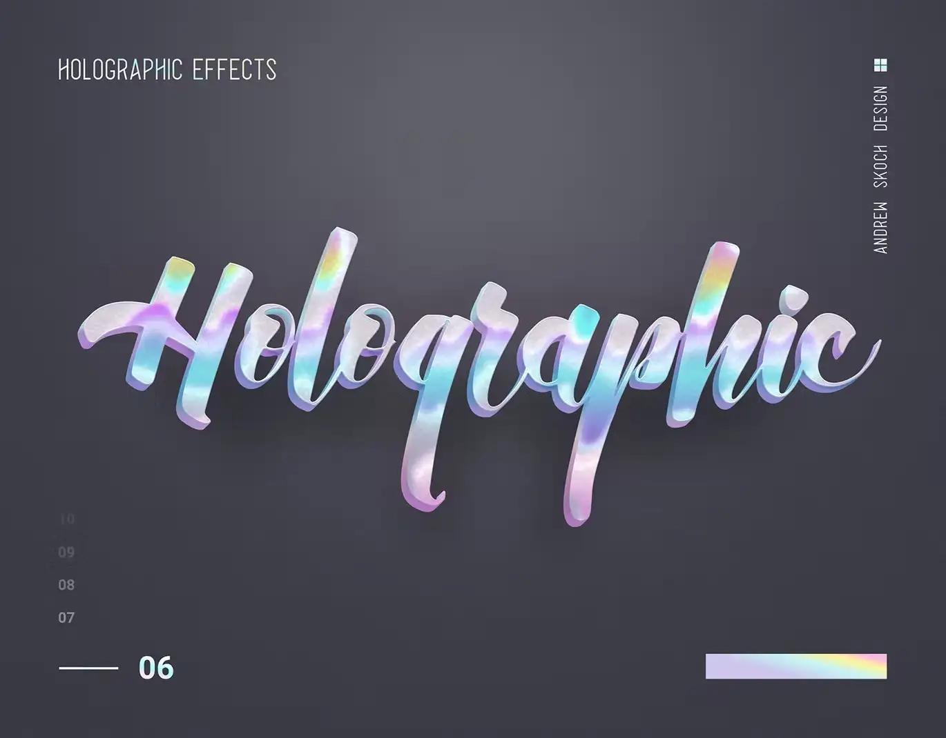 Holographic Text-10 Psd 12 holographic text 10 psd 10