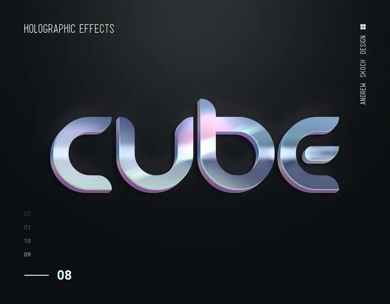 Holographic Text-10 Psd 7 holographic text 10 psd 2