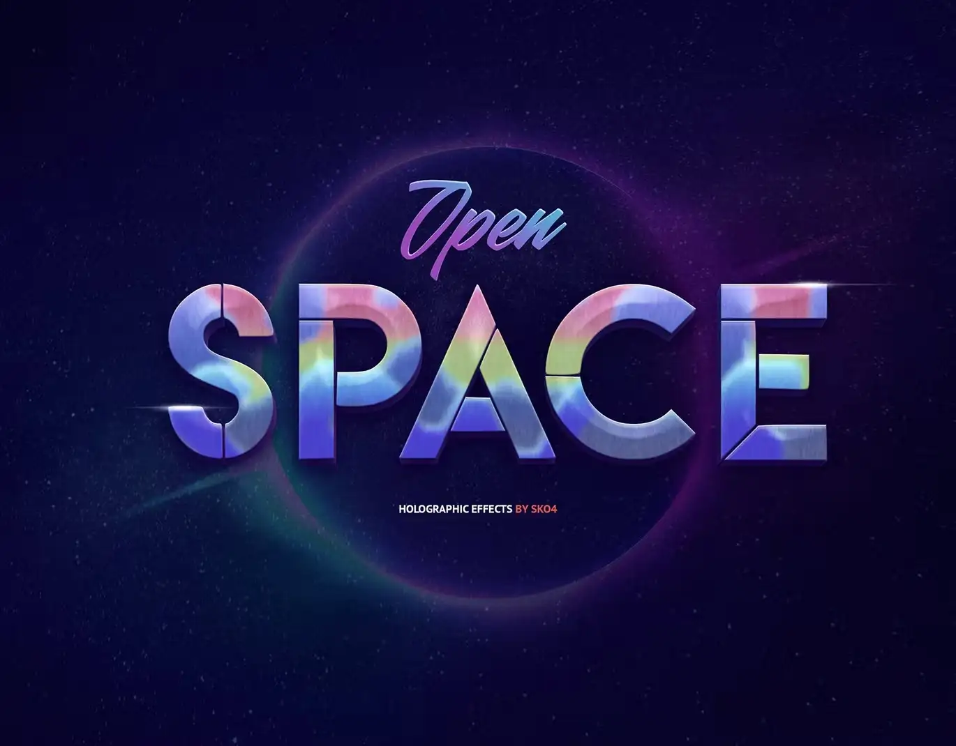 Holographic Text Effects - 10 PSD 9 holographic text effects 10 psd 9