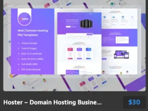 hoster domain hosting business psd templates