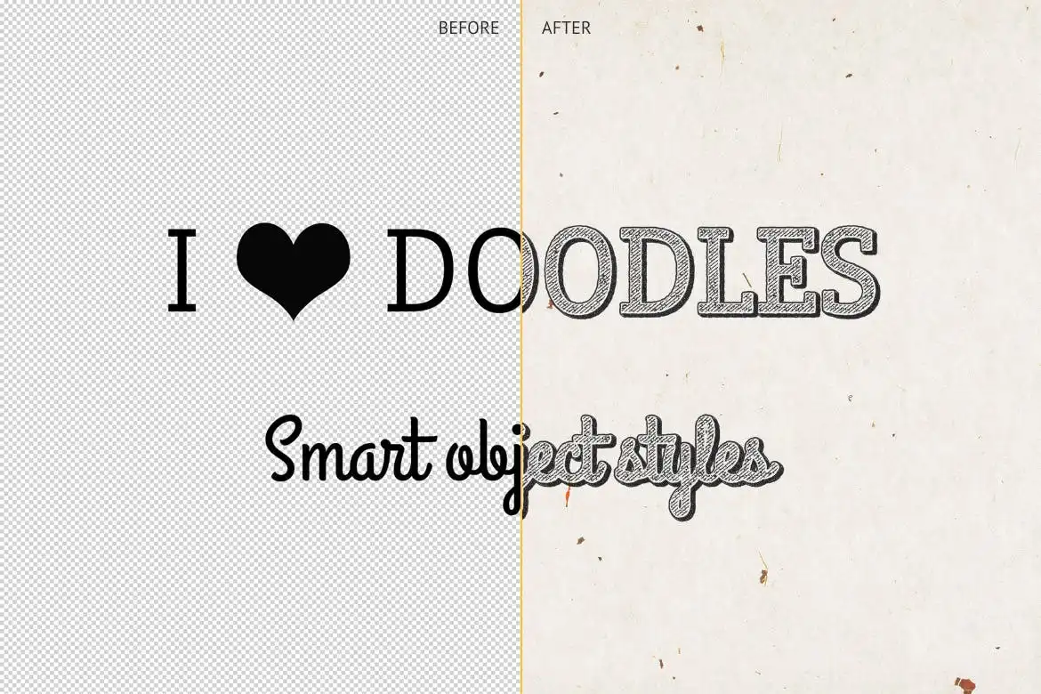 I ♥ Doodles — Hand Drawn Photoshop Styles 4 i doodles hand drawn photoshop styles 3