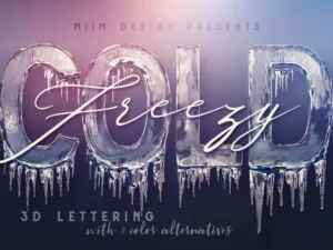 ice cold 3d lettering