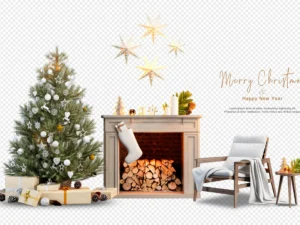 interior with christmas tree 4
