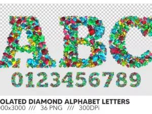 isolated diamond alphabet letters