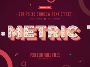 isometric colorful 3d text effect
