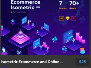 isometric ecommerce and online shopping