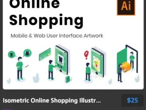 isometric online shopping illustrations