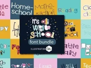 its all write school font bundle 20 premium fonts