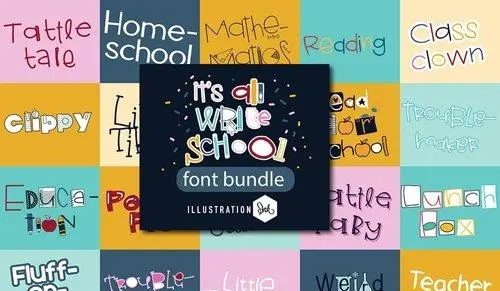 It’S All Write School Font Bundle – 20 Premium Fonts