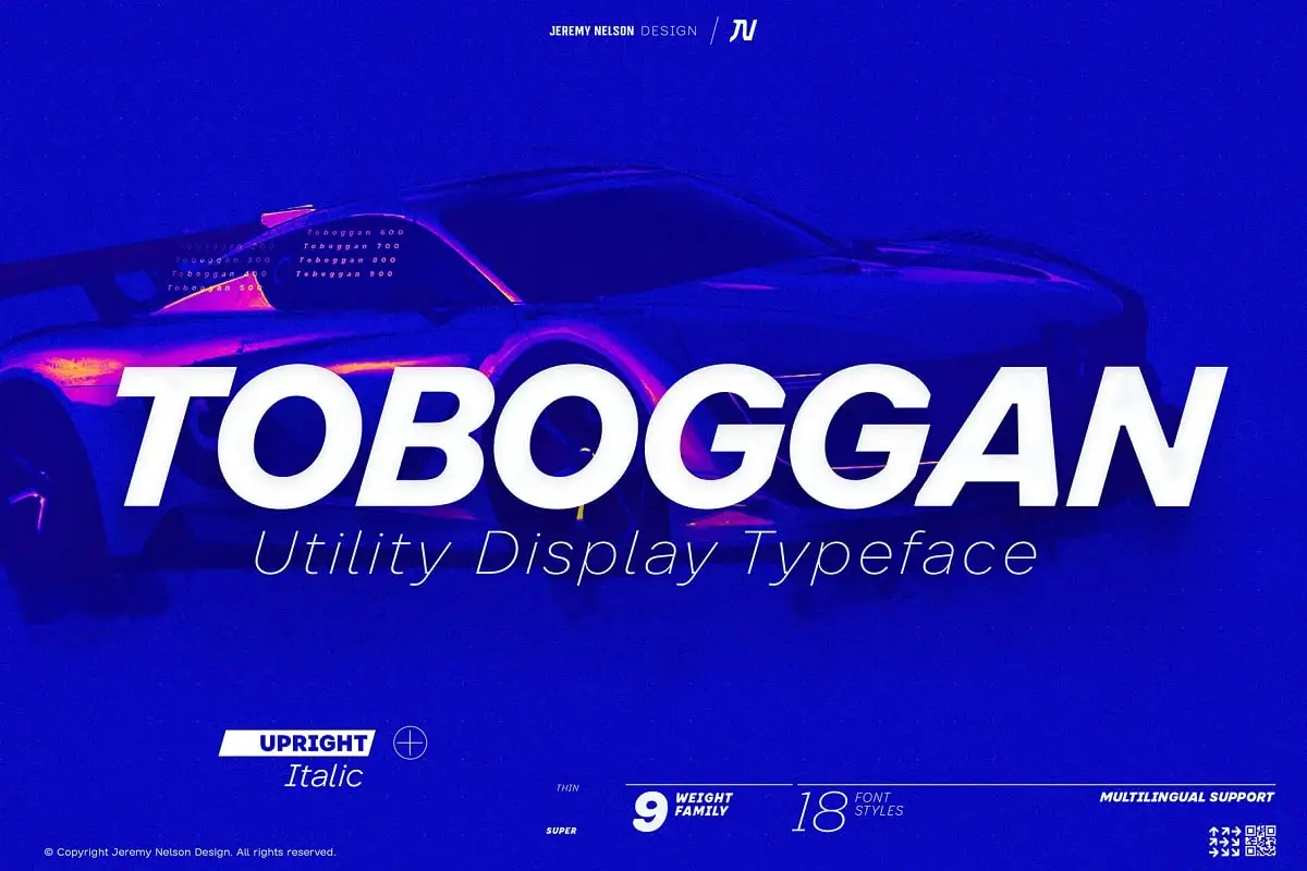Jeremy Nelson Design-Toboggan Font Extended Latin