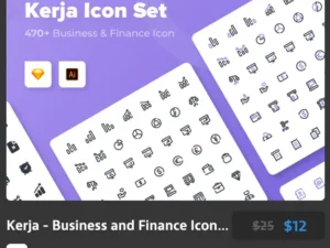 kerja business and finance icon set