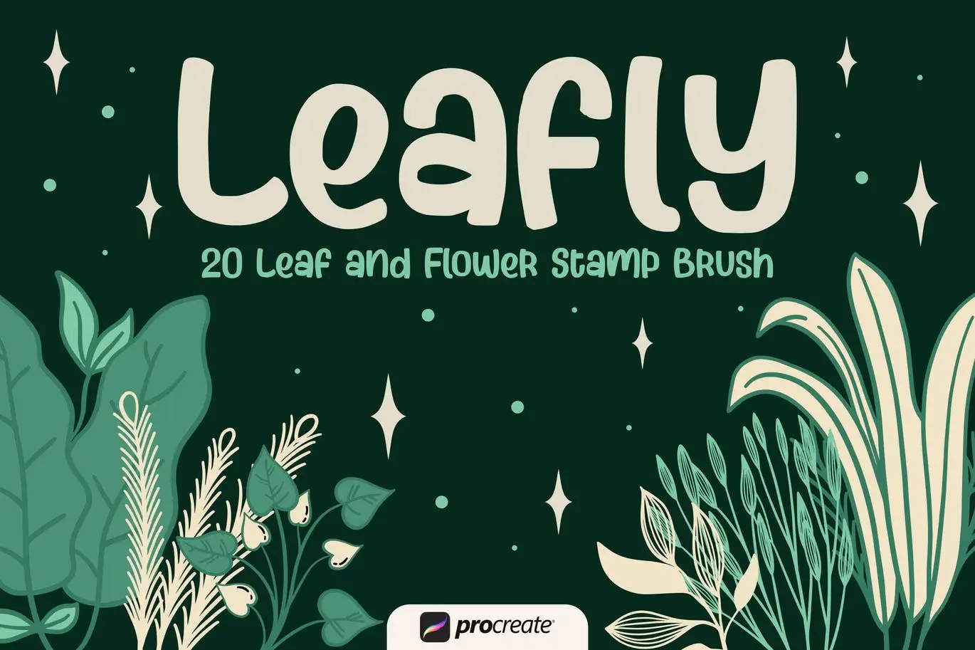Leafly - Procreate Stamp Brush 3 leafly procreate stamp brush 4