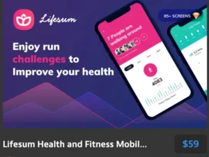 lifesum health and fitness mobile app ui kit