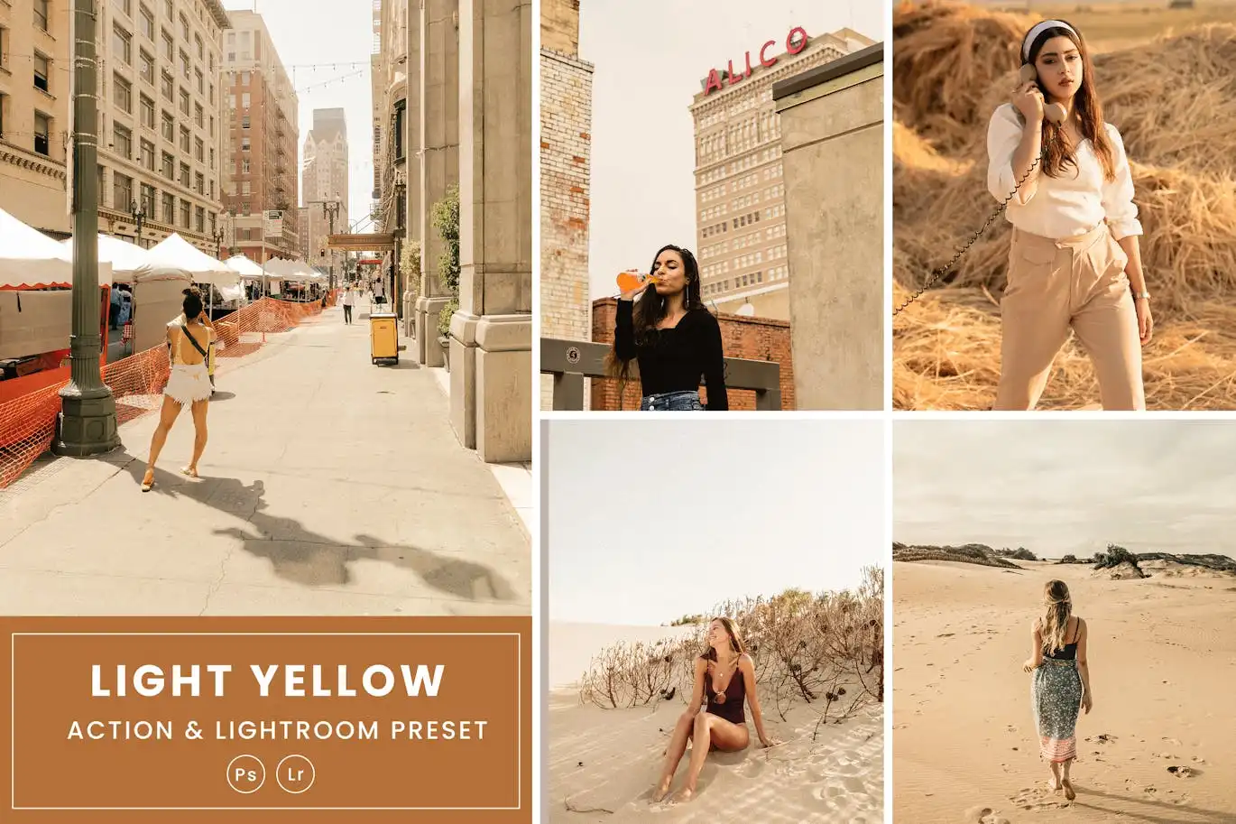 Light Yellow Action & Lightroom Presets