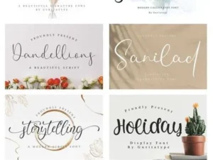 lovely spring font bundle 20 premium fonts