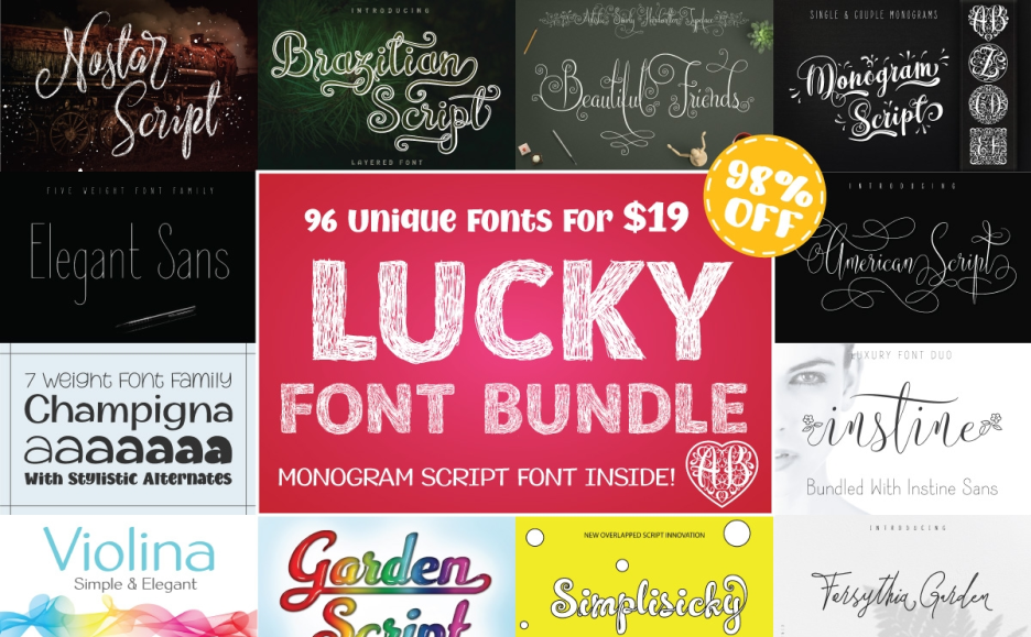 Lucky Font Bundle 1 lucky font bundle