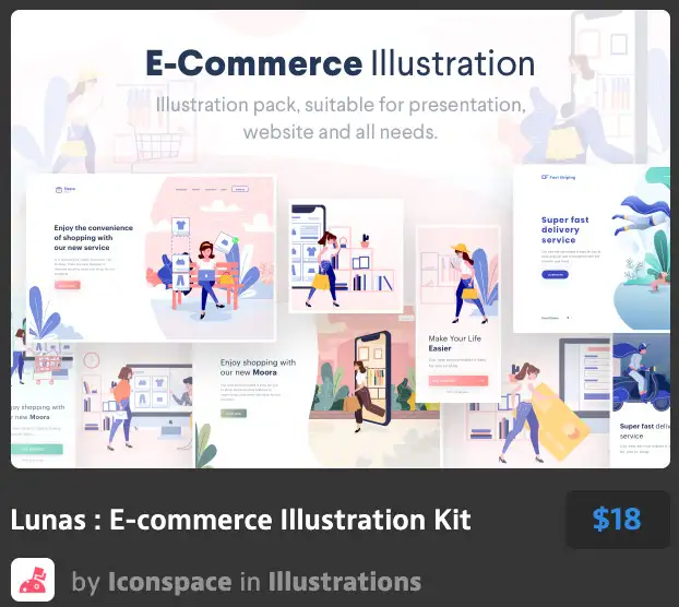 Lunas E-commerce Illustration Kit