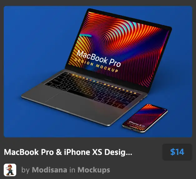 MacBook Pro & iPhone XS Design Mockup 2