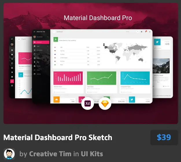 Material Dashboard Pro Sketch