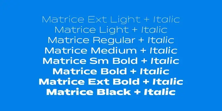 Matrice Font Family (C) Studio Sun-Extended Latin 4 matrice font family c studio sun extended latin 3