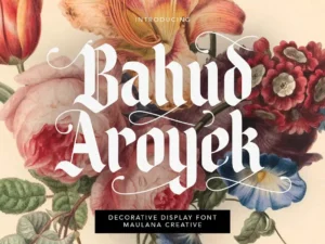 maulana creative bahud aroyek decorative display font