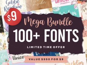 mega bundle 100 fonts