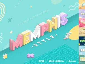 memphis style text effects 3