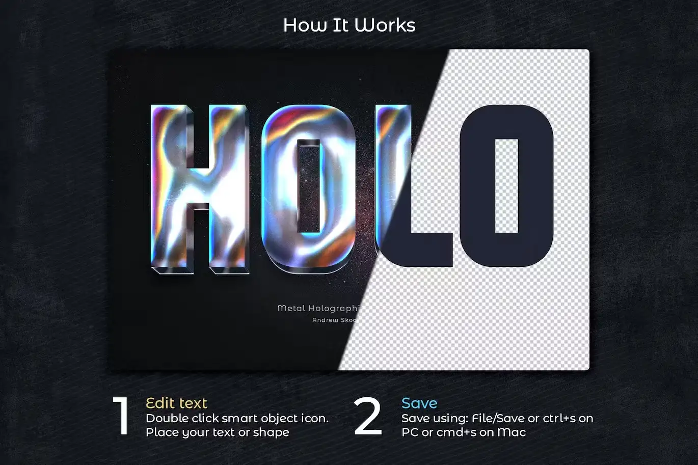Metal Holographic Text Effects 10 metallic holographic text effects 3