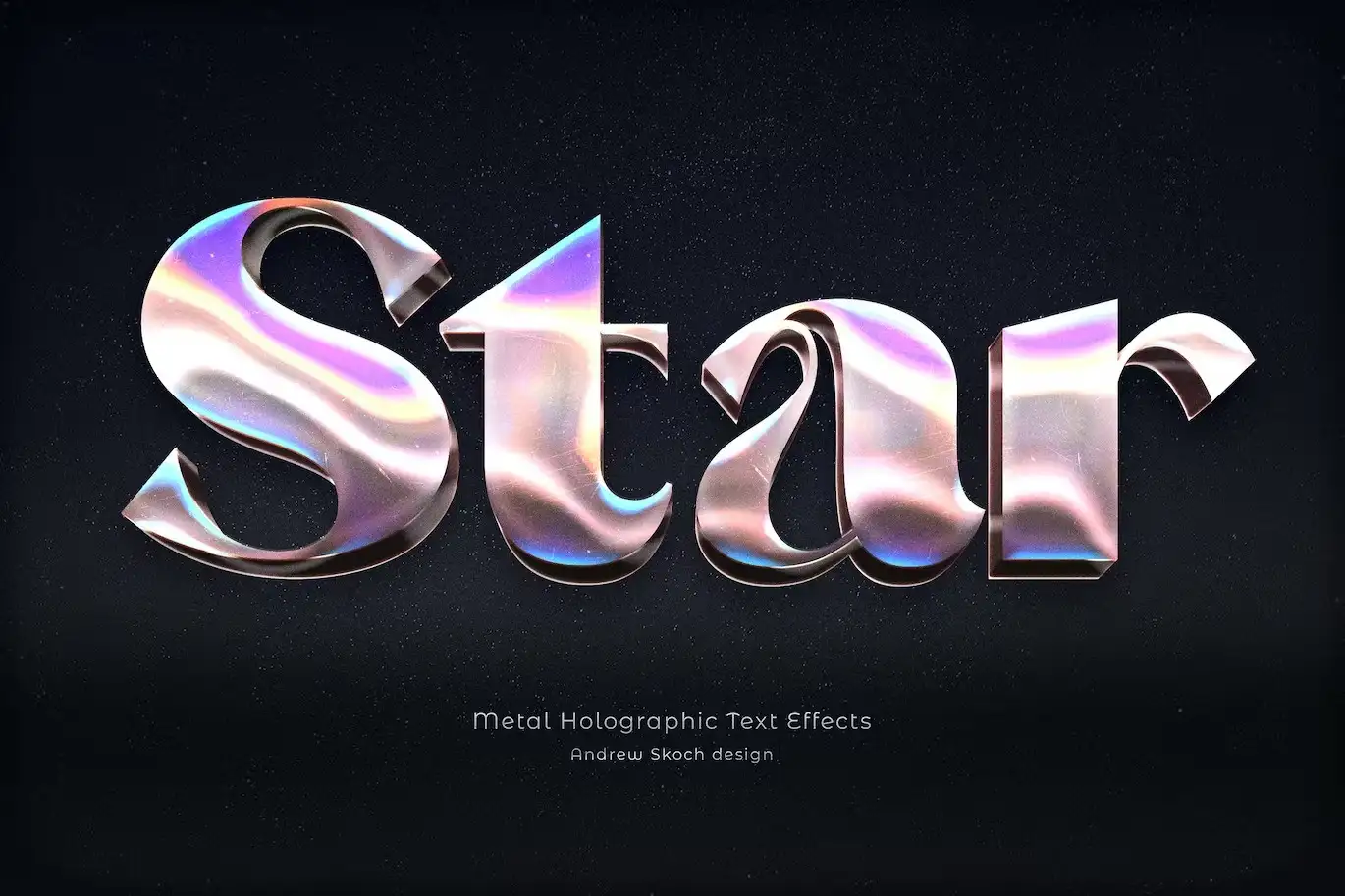 Metal Holographic Text Effects 6 metallic holographic text effects 5