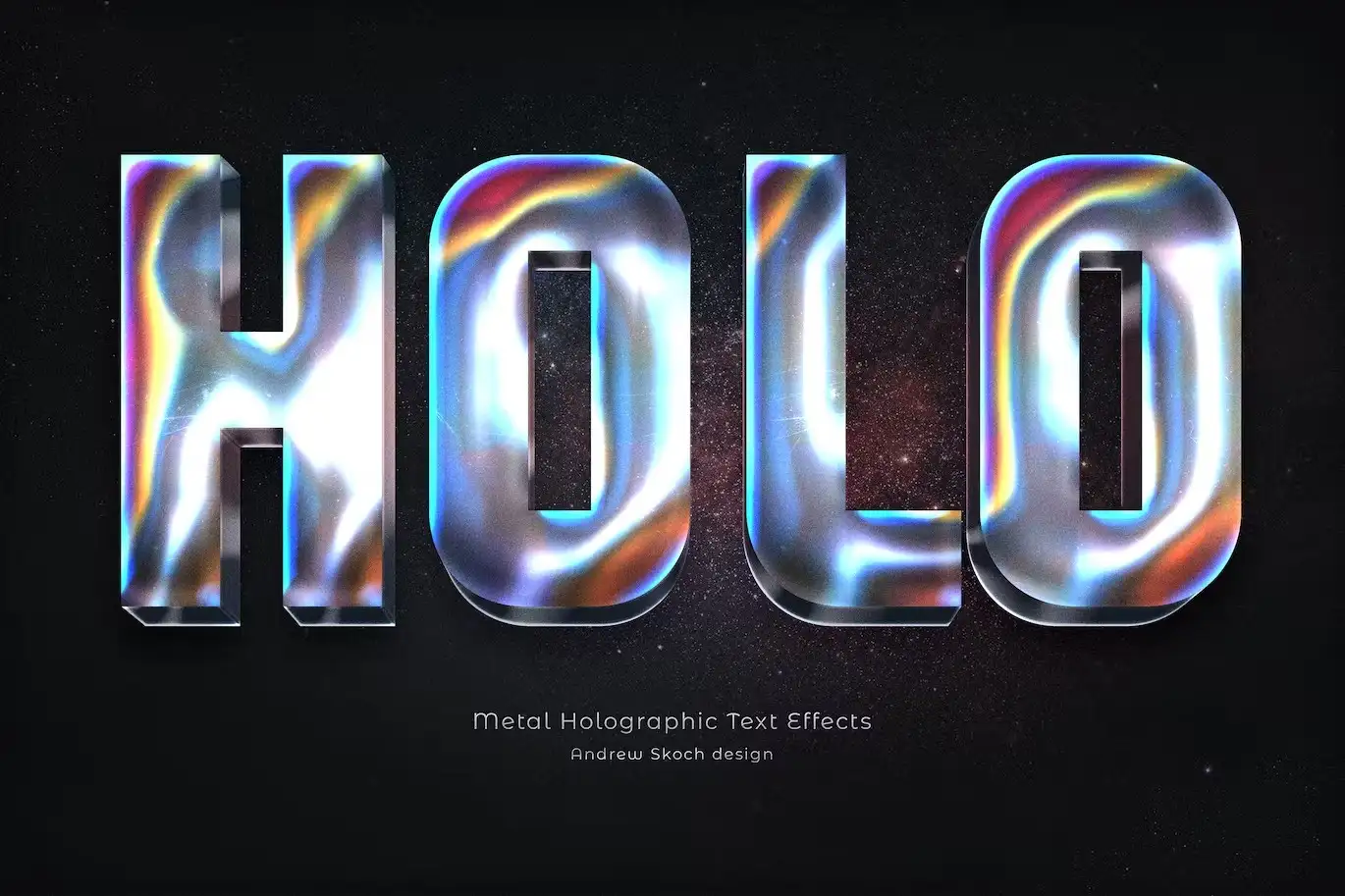 Metal Holographic Text Effects 9 metallic holographic text effects 7