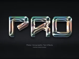 metallic holographic text effects 1