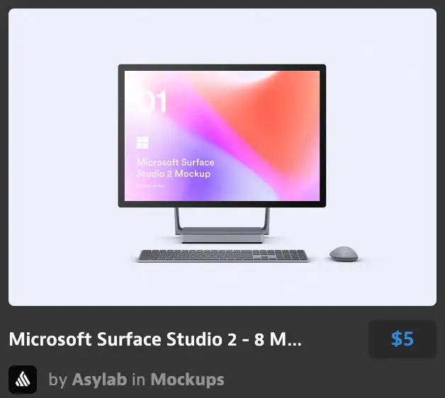 Microsoft Surface Studio 2 - 8 Mockups