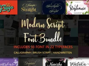 modern script font bundle