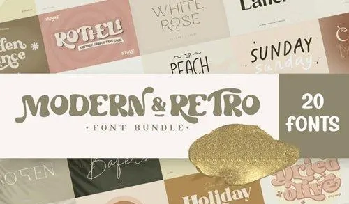 Modern And Retro Font Bundle – 20 Premium Fonts