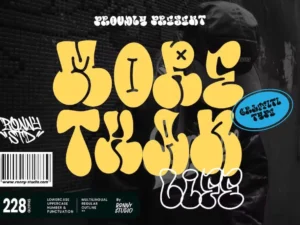more than life bubble graffiti tag font