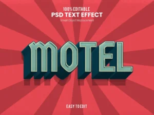 motel retro vintage bold 3d text effect