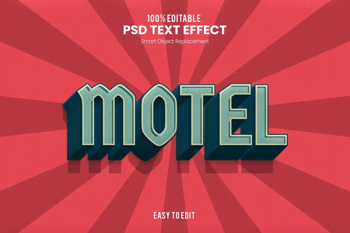 Motel-Retro Vintage Bold 3D Text Effect