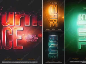 movie text effect poster design layout