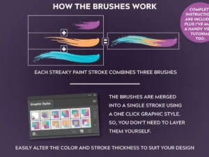 multi color mixed paint brushes 2