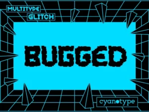 multitype glitch font cyrillic by damin guerrero cyanotype