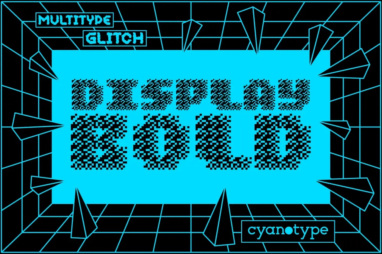 Multitype Glitch Font Cyrillic By Damián Guerrero ( Cyanotype ) 5 multitype glitch font cyrillic by damin guerrero cyanotype 3