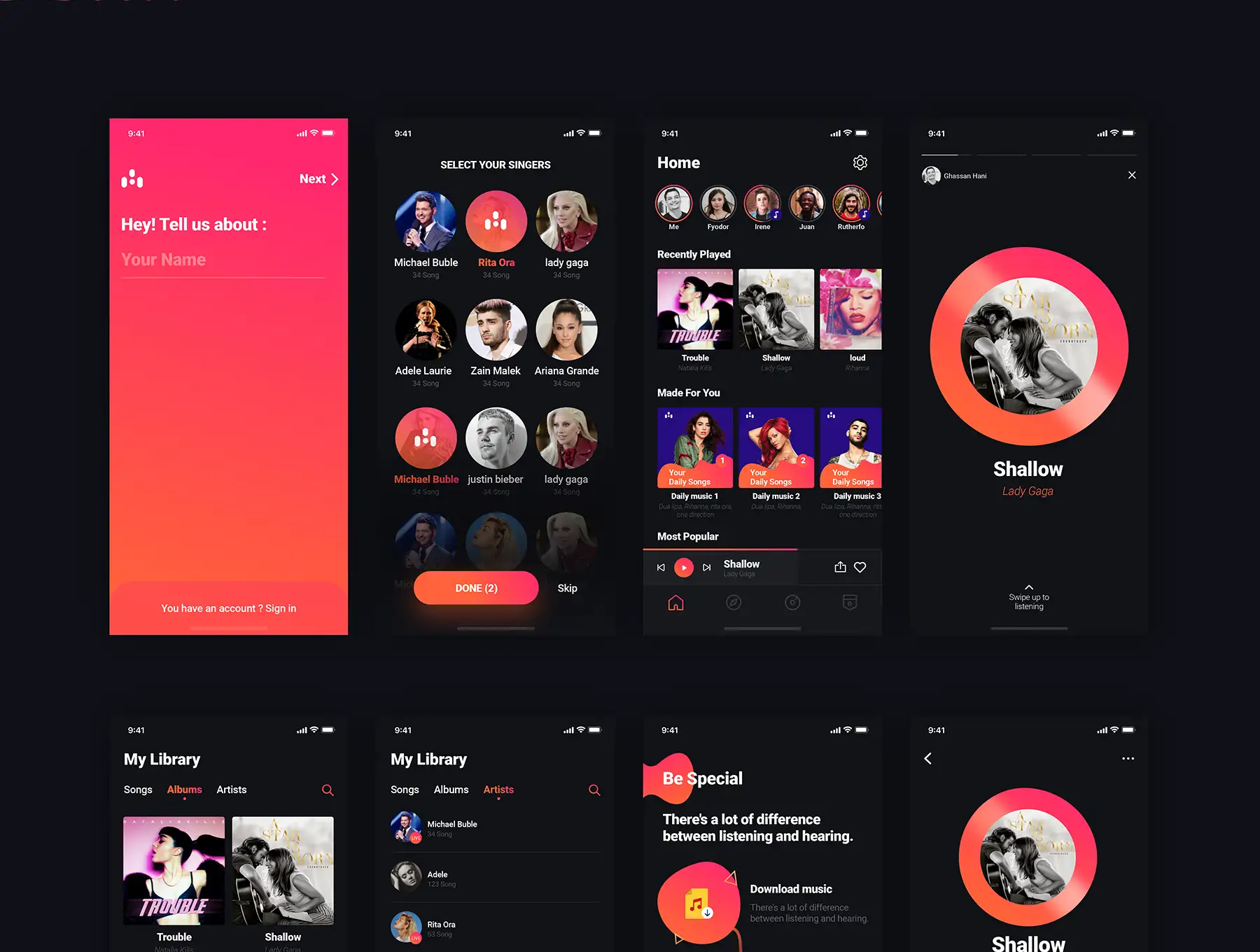 Music House Mobile UI Kit 6 music house mobile ui kit4 1