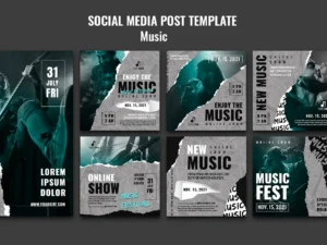 music social media post design template