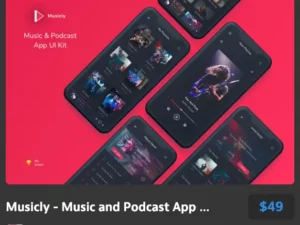 musicly music and podcast app ui kit