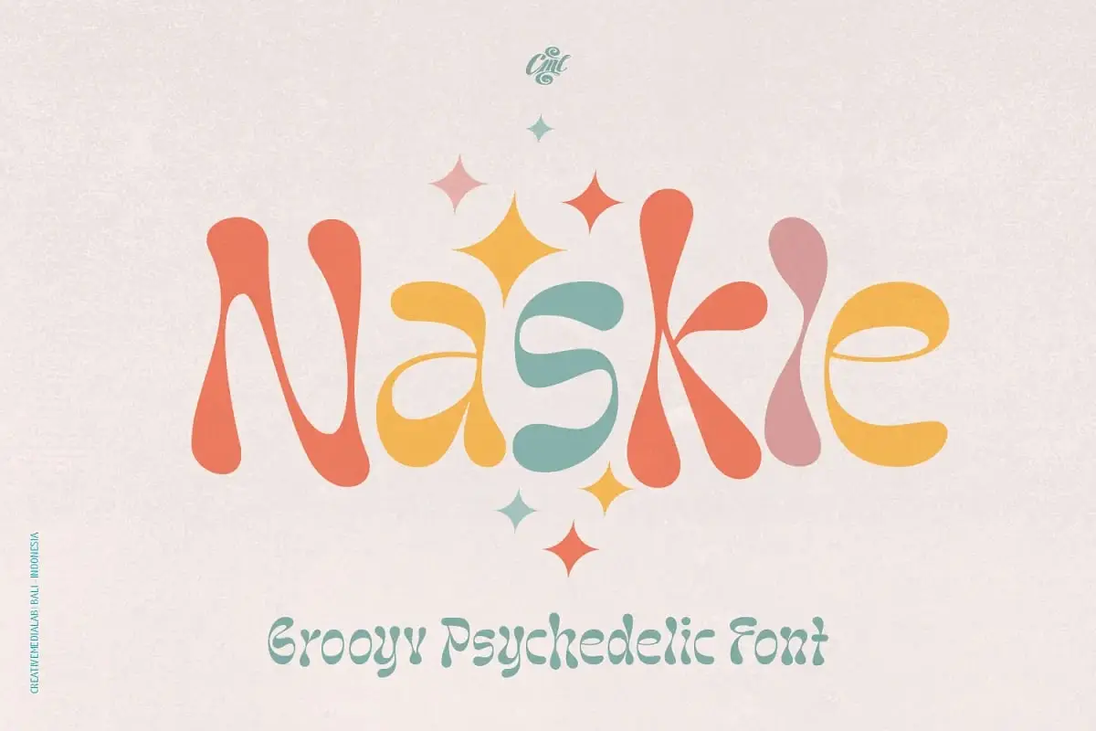 Naskle-Groovy Psychedelic Font
